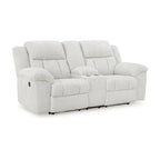 Signature Design by Ashley Frohn, zweisitziges Sofa mit zwei Relaxfunktionen und Konsole – 80W x 40D x 42H