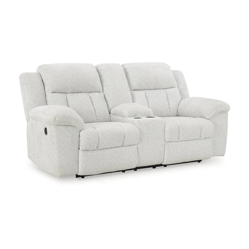 Signature Design by Ashley Frohn, zweisitziges Sofa mit zwei Relaxfunktionen und Konsole – 80W x 40D x 42H