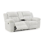 Signature Design by Ashley Frohn, zweisitziges Sofa mit zwei Relaxfunktionen und Konsole – 80W x 40D x 42H