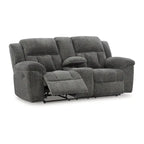 Signature Design by Ashley Frohn, zweisitziges Sofa mit zwei Relaxfunktionen und Konsole – 80W x 40D x 42H