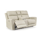 Signature Design by Ashley Dahlmoore beigefarbener elektrischer Relax-Loveseat mit Konsole – 76 W x 42 D x 40 H