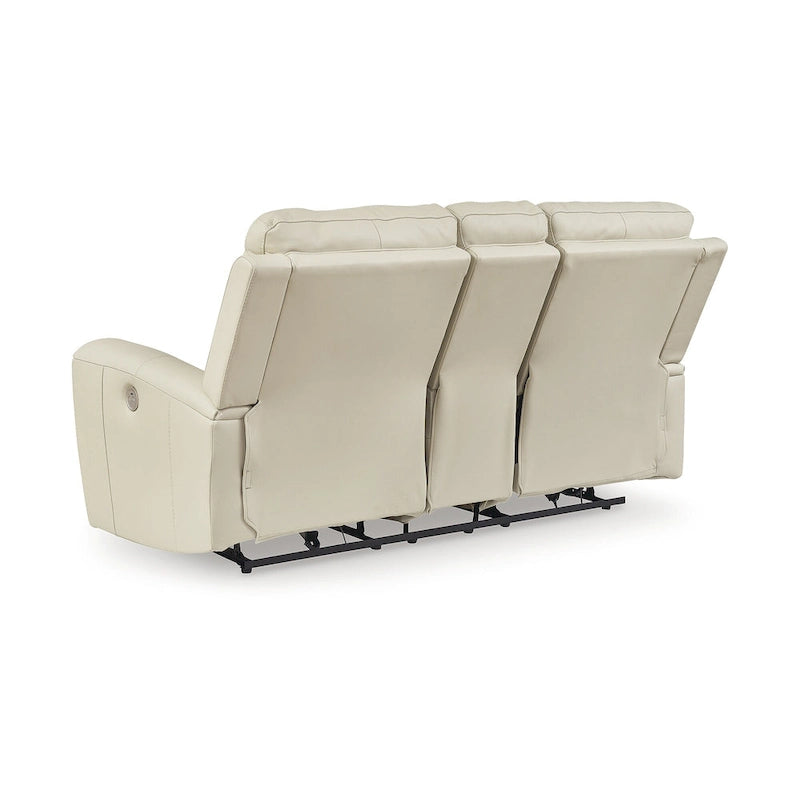 Signature Design by Ashley Dahlmoore beigefarbener elektrischer Relax-Loveseat mit Konsole – 76 W x 42 D x 40 H