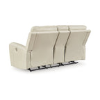 Signature Design by Ashley Dahlmoore beigefarbener elektrischer Relax-Loveseat mit Konsole – 76 W x 42 D x 40 H