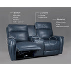 71.5-calowa skórzana elektryczna sofa dwuosobowa Zero Gravity z zagłówkiem, portami USB i USB-C
