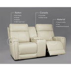 71.5-calowa skórzana elektryczna sofa dwuosobowa Zero Gravity z zagłówkiem, portami USB i USB-C