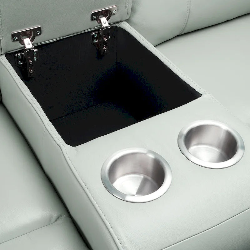 71.5-calowa skórzana elektryczna sofa dwuosobowa Zero Gravity z zagłówkiem, portami USB i USB-C