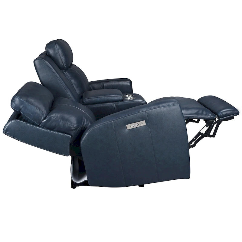 71.5-calowa skórzana elektryczna sofa dwuosobowa Zero Gravity z zagłówkiem, portami USB i USB-C