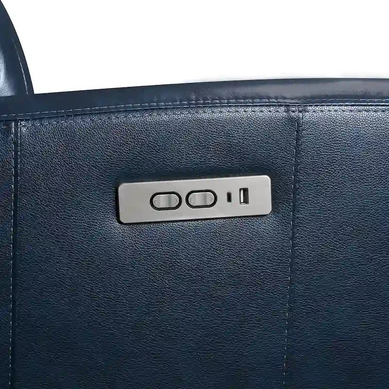 71.5-calowa skórzana elektryczna sofa dwuosobowa Zero Gravity z zagłówkiem, portami USB i USB-C