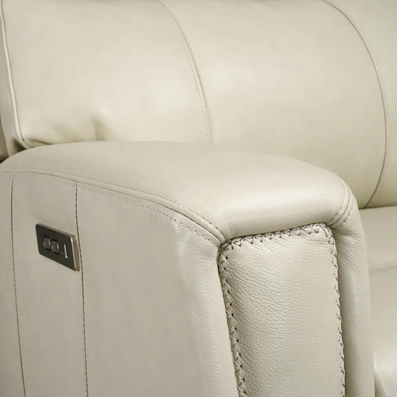 71.5-calowa skórzana elektryczna sofa dwuosobowa Zero Gravity z zagłówkiem, portami USB i USB-C