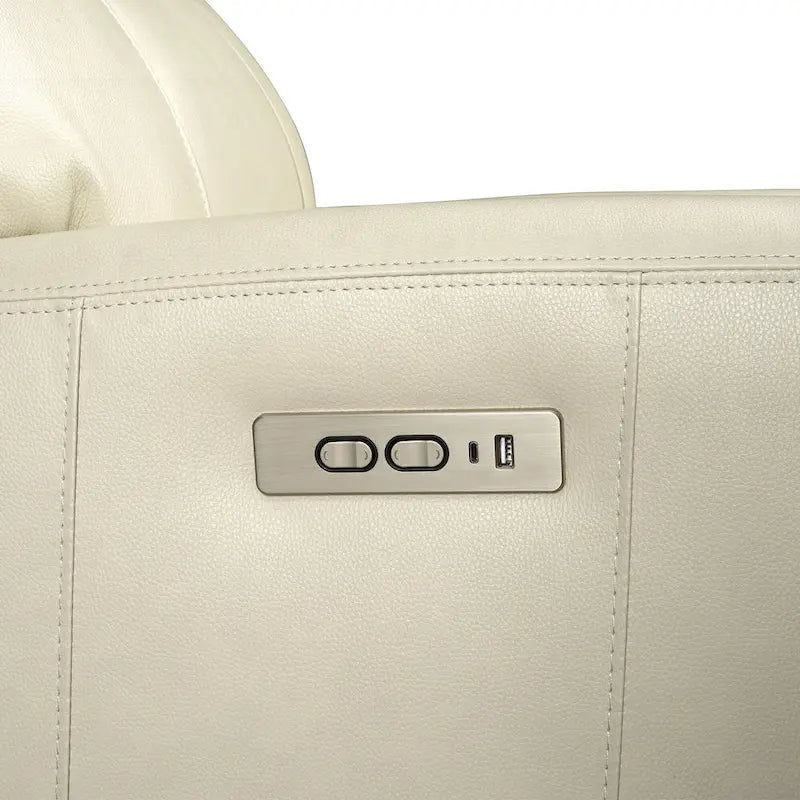 71.5-calowa skórzana elektryczna sofa dwuosobowa Zero Gravity z zagłówkiem, portami USB i USB-C