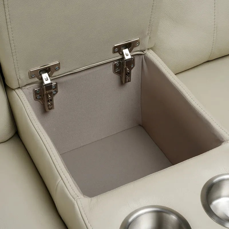 71.5-calowa skórzana elektryczna sofa dwuosobowa Zero Gravity z zagłówkiem, portami USB i USB-C