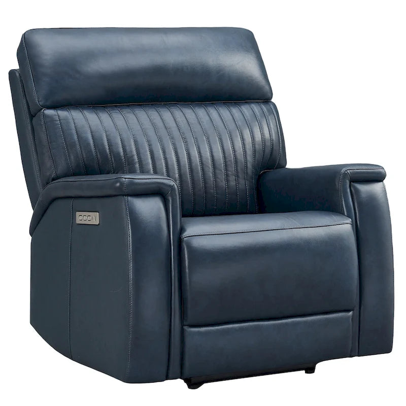 Juego de sofá reclinable eléctrico de cuero de 3 piezas con gravedad cero, reposacabezas y soporte lumbar eléctricos, puertos USB y USB-C
