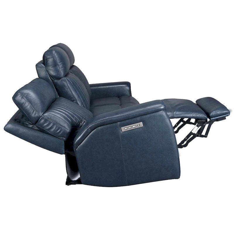 Juego de sofá reclinable eléctrico de cuero de 3 piezas con gravedad cero, reposacabezas y soporte lumbar eléctricos, puertos USB y USB-C