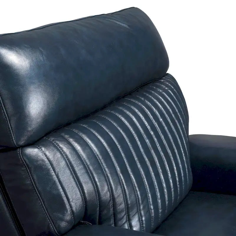 Juego de sofá reclinable eléctrico de cuero de 3 piezas con gravedad cero, reposacabezas y soporte lumbar eléctricos, puertos USB y USB-C