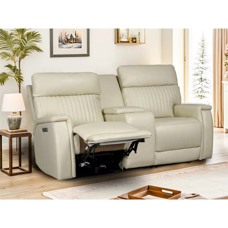 73-Zoll-Leder-Loveseat mit elektrischer Zero-Gravity-Liegeverstellung, elektrischer Kopfstütze und elektrischer Lordosenstütze, USB- und USB-C-Anschluss