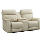 73-Zoll-Leder-Loveseat mit elektrischer Zero-Gravity-Liegeverstellung, elektrischer Kopfstütze und elektrischer Lordosenstütze, USB- und USB-C-Anschluss