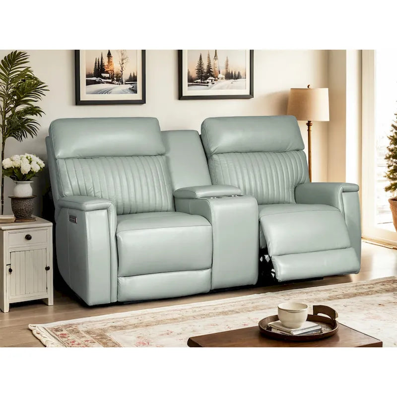73-Zoll-Leder-Loveseat mit elektrischer Zero-Gravity-Liegeverstellung, elektrischer Kopfstütze und elektrischer Lordosenstütze, USB- und USB-C-Anschluss