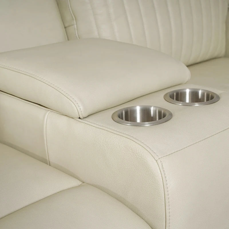 73-Zoll-Leder-Loveseat mit elektrischer Zero-Gravity-Liegeverstellung, elektrischer Kopfstütze und elektrischer Lordosenstütze, USB- und USB-C-Anschluss