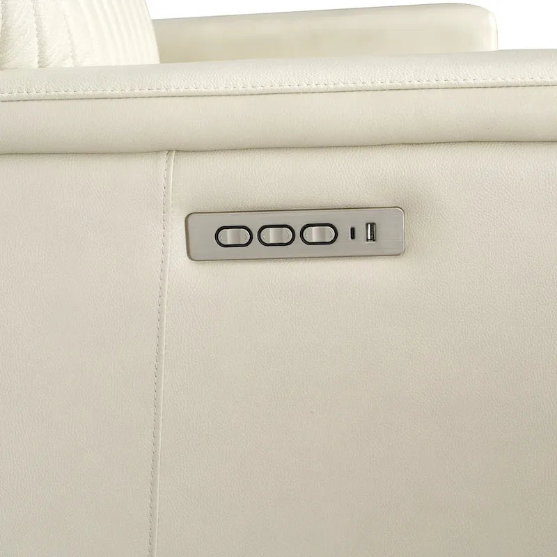 73-Zoll-Leder-Loveseat mit elektrischer Zero-Gravity-Liegeverstellung, elektrischer Kopfstütze und elektrischer Lordosenstütze, USB- und USB-C-Anschluss