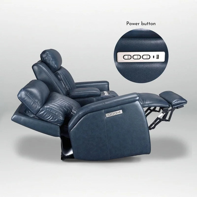 73-Zoll-Leder-Loveseat mit elektrischer Zero-Gravity-Liegeverstellung, elektrischer Kopfstütze und elektrischer Lordosenstütze, USB- und USB-C-Anschluss