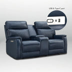 73-Zoll-Leder-Loveseat mit elektrischer Zero-Gravity-Liegeverstellung, elektrischer Kopfstütze und elektrischer Lordosenstütze, USB- und USB-C-Anschluss