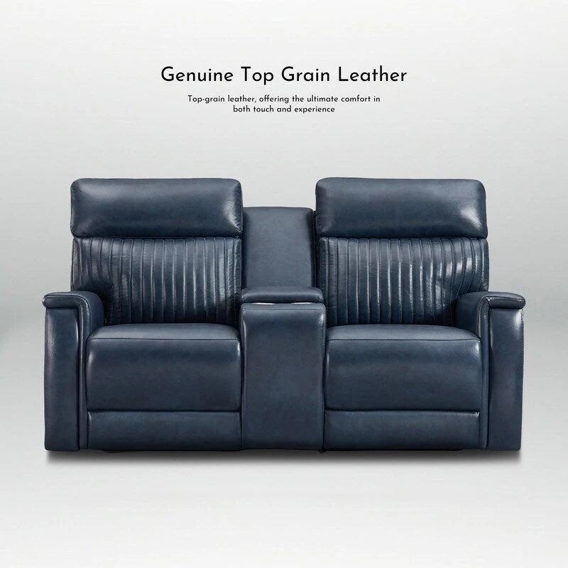 73-Zoll-Leder-Loveseat mit elektrischer Zero-Gravity-Liegeverstellung, elektrischer Kopfstütze und elektrischer Lordosenstütze, USB- und USB-C-Anschluss