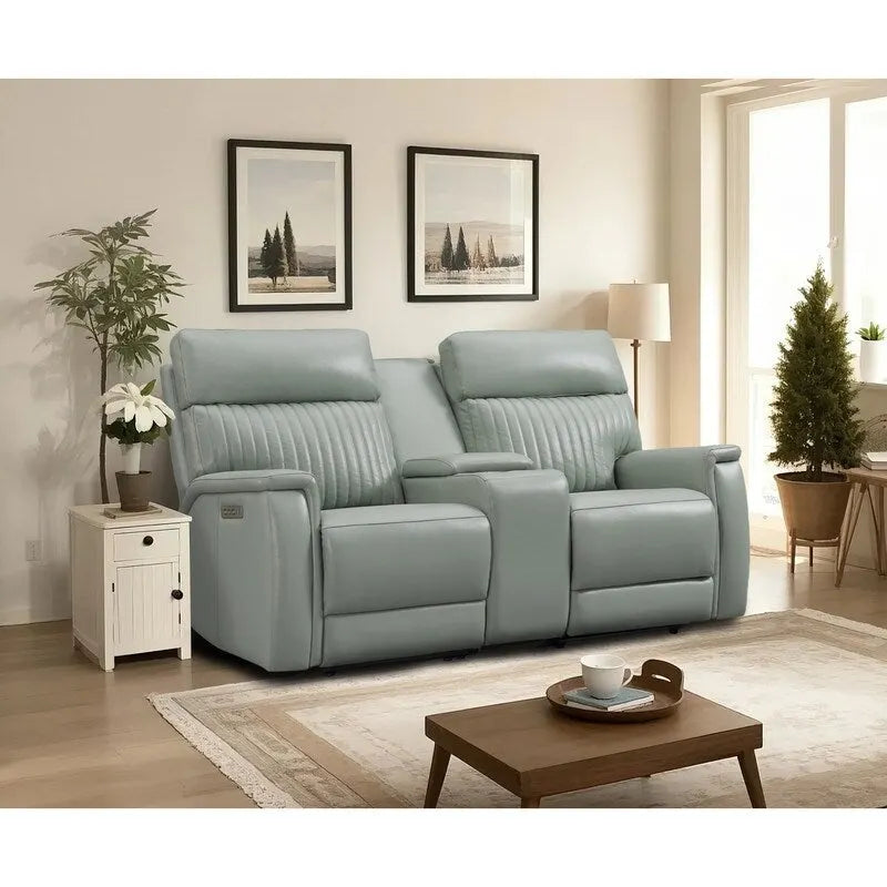 73-Zoll-Leder-Loveseat mit elektrischer Zero-Gravity-Liegeverstellung, elektrischer Kopfstütze und elektrischer Lordosenstütze, USB- und USB-C-Anschluss