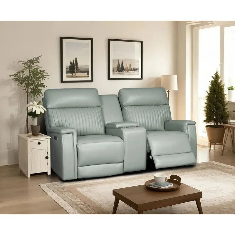 73-Zoll-Leder-Loveseat mit elektrischer Zero-Gravity-Liegeverstellung, elektrischer Kopfstütze und elektrischer Lordosenstütze, USB- und USB-C-Anschluss