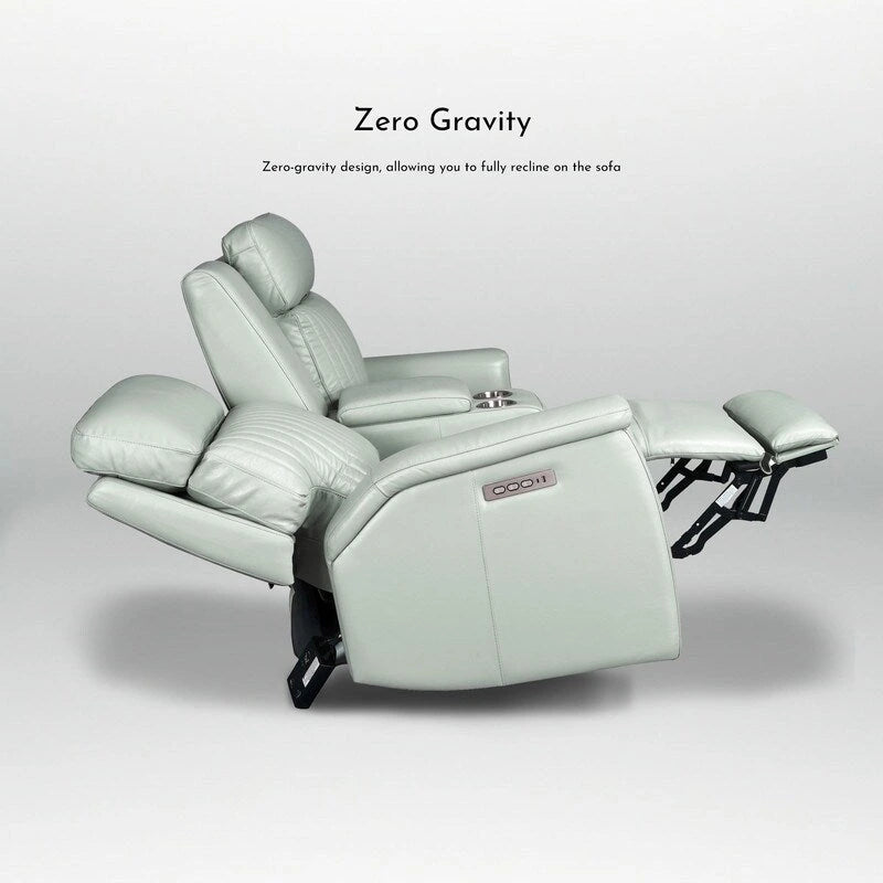73-Zoll-Leder-Loveseat mit elektrischer Zero-Gravity-Liegeverstellung, elektrischer Kopfstütze und elektrischer Lordosenstütze, USB- und USB-C-Anschluss