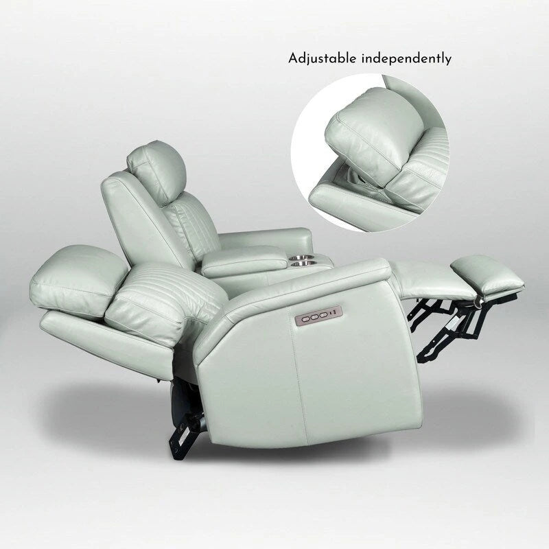73-Zoll-Leder-Loveseat mit elektrischer Zero-Gravity-Liegeverstellung, elektrischer Kopfstütze und elektrischer Lordosenstütze, USB- und USB-C-Anschluss