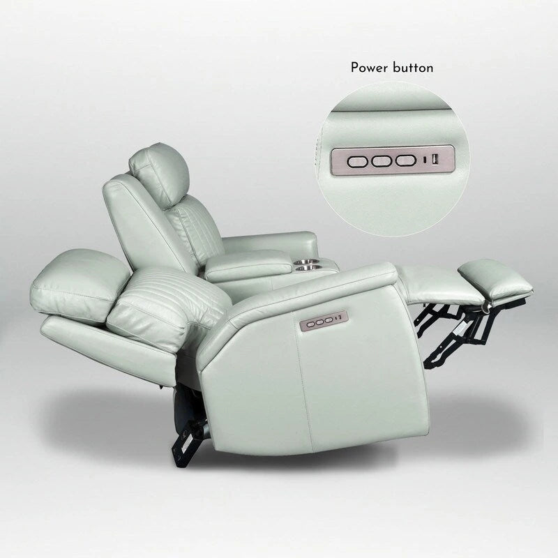 73-Zoll-Leder-Loveseat mit elektrischer Zero-Gravity-Liegeverstellung, elektrischer Kopfstütze und elektrischer Lordosenstütze, USB- und USB-C-Anschluss