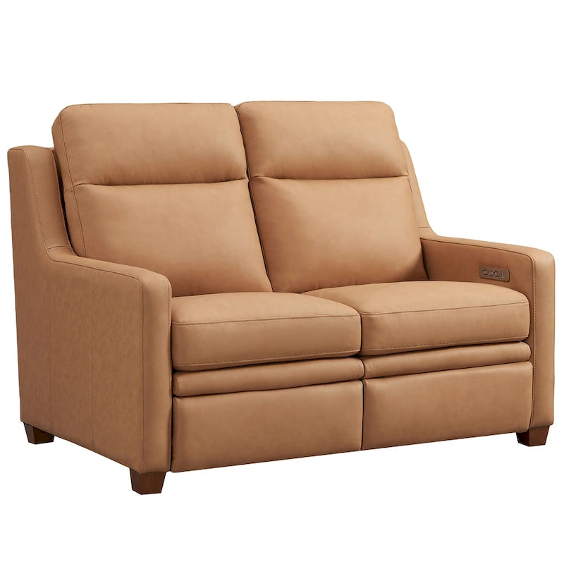Echtleder-Liegesofa, 56-Zoll-Zweisitzer mit Dreifachmotor, elektrischer Zero-Wall-Verstellung und USB- sowie USB-C-Anschluss