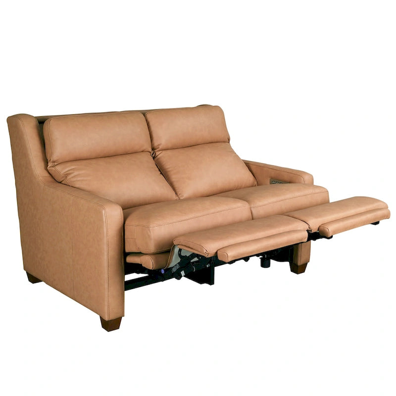 Echtleder-Liegesofa, 56-Zoll-Zweisitzer mit Dreifachmotor, elektrischer Zero-Wall-Verstellung und USB- sowie USB-C-Anschluss