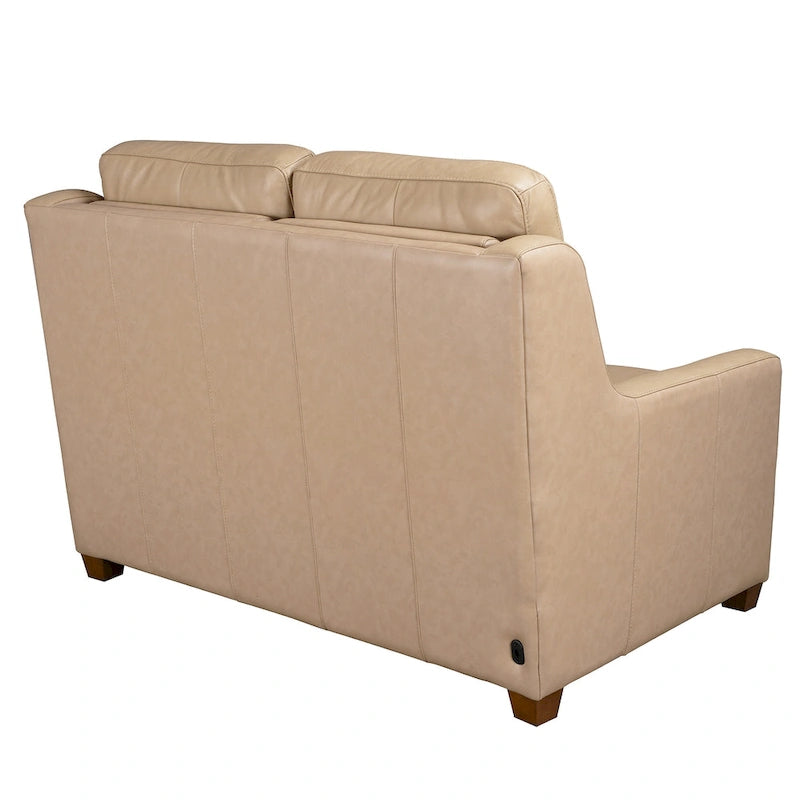 Echtleder-Liegesofa, 56-Zoll-Zweisitzer mit Dreifachmotor, elektrischer Zero-Wall-Verstellung und USB- sowie USB-C-Anschluss