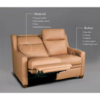 Echtleder-Liegesofa, 56-Zoll-Zweisitzer mit Dreifachmotor, elektrischer Zero-Wall-Verstellung und USB- sowie USB-C-Anschluss