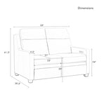 Echtleder-Liegesofa, 56-Zoll-Zweisitzer mit Dreifachmotor, elektrischer Zero-Wall-Verstellung und USB- sowie USB-C-Anschluss