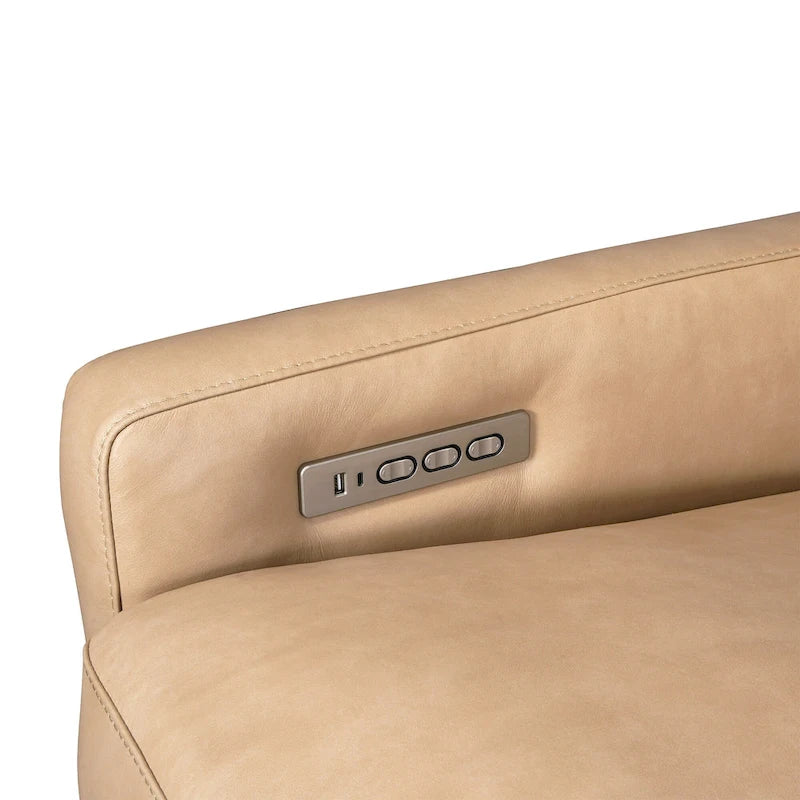 Echtleder-Liegesofa, 56-Zoll-Zweisitzer mit Dreifachmotor, elektrischer Zero-Wall-Verstellung und USB- sowie USB-C-Anschluss