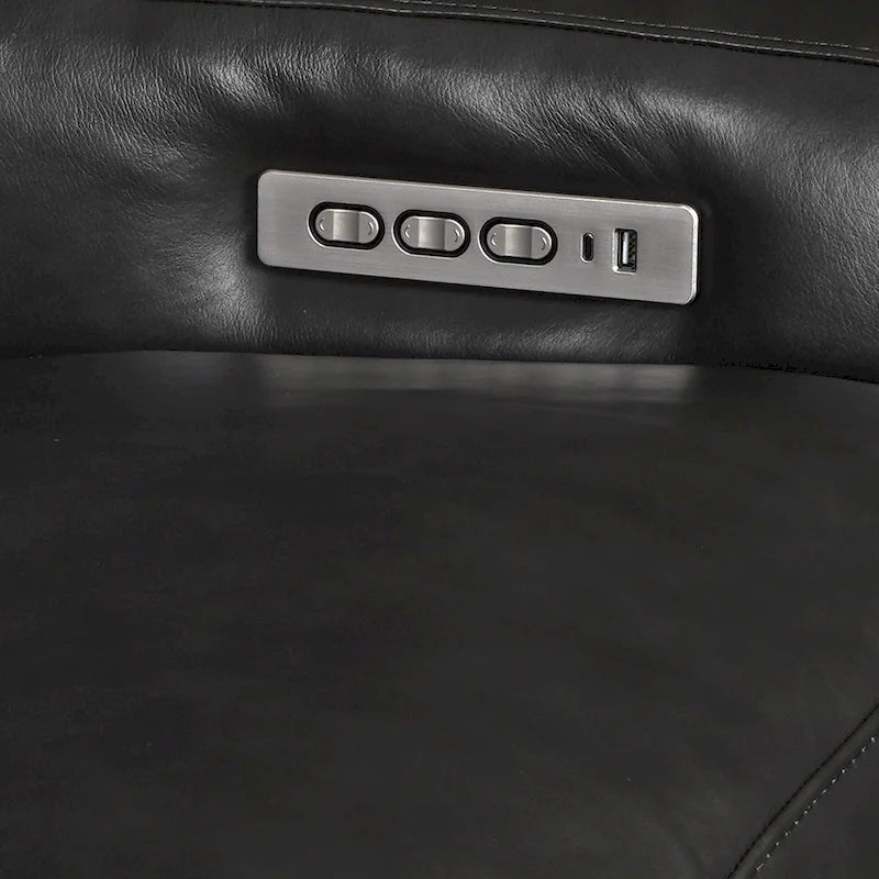 Echtleder-Liegesofa, 56-Zoll-Zweisitzer mit Dreifachmotor, elektrischer Zero-Wall-Verstellung und USB- sowie USB-C-Anschluss