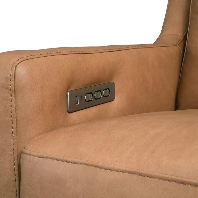 Echtleder-Liegesofa, 56-Zoll-Zweisitzer mit Dreifachmotor, elektrischer Zero-Wall-Verstellung und USB- sowie USB-C-Anschluss