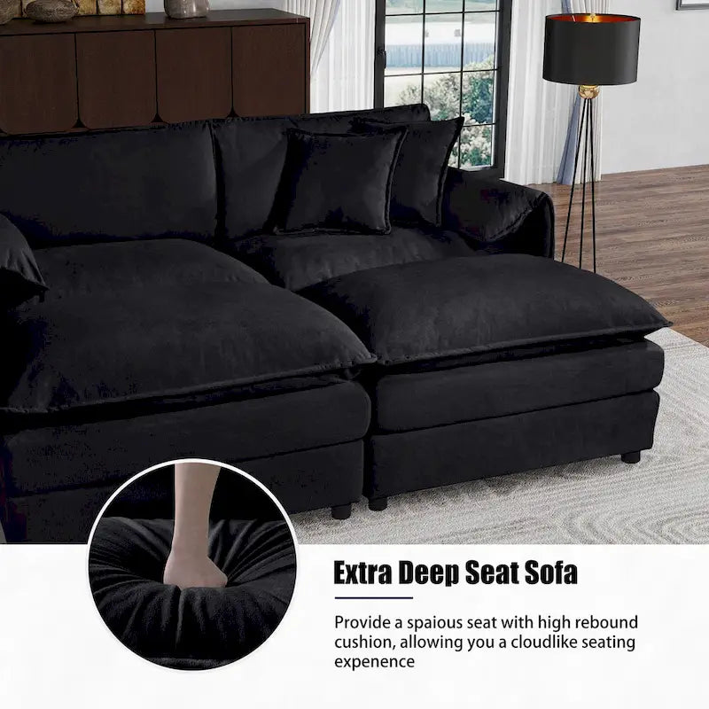 Conjunto de sofá y sillones decorativos de chenilla de 2 piezas, con 2 sillones extragrandes y asientos de 29.92 de profundidad (capacidad de 800 lb)