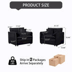 Conjunto de sofá y sillones decorativos de chenilla de 2 piezas, con 2 sillones extragrandes y asientos de 29.92 de profundidad (capacidad de 800 lb)