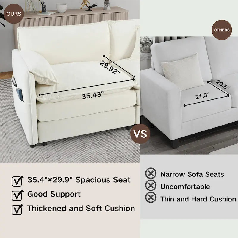 Conjunto de sofá y sillones decorativos de chenilla de 2 piezas, con 2 sillones extragrandes y asientos de 29.92 de profundidad (capacidad de 800 lb)