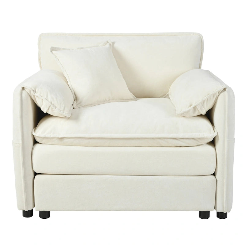 Conjunto de sofá y sillones decorativos de chenilla de 2 piezas, con 2 sillones extragrandes y asientos de 29.92 de profundidad (capacidad de 800 lb)