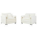 Conjunto de sofá y sillones decorativos de chenilla de 2 piezas, con 2 sillones extragrandes y asientos de 29.92 de profundidad (capacidad de 800 lb)