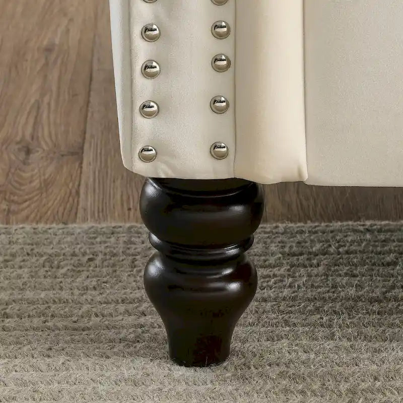 2-delige fluwelen Chesterfield-bankset voor 6 personen (twee 3-zitsbanken) met gecapitonneerde rugleuning en nagelkopafwerking