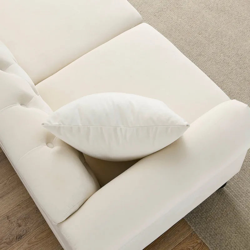 2-delige fluwelen Chesterfield-bankset voor 6 personen (twee 3-zitsbanken) met gecapitonneerde rugleuning en nagelkopafwerking