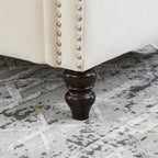 2-delige fluwelen Chesterfield-bankset voor 6 personen (twee 3-zitsbanken) met gecapitonneerde rugleuning en nagelkopafwerking