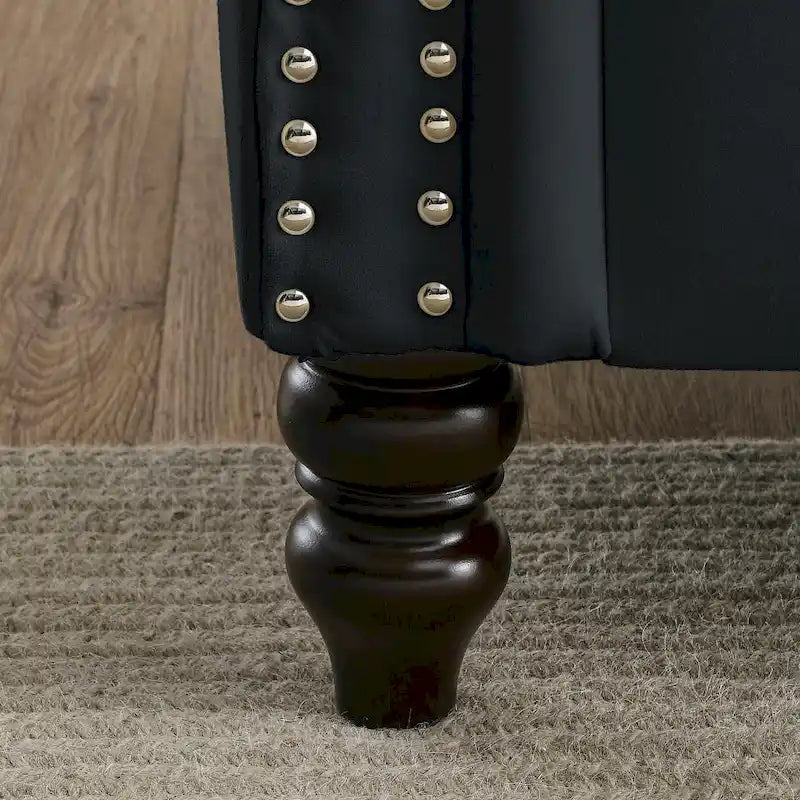 2-delige fluwelen Chesterfield-bankset voor 6 personen (twee 3-zitsbanken) met gecapitonneerde rugleuning en nagelkopafwerking