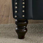 2-delige fluwelen Chesterfield-bankset voor 6 personen (twee 3-zitsbanken) met gecapitonneerde rugleuning en nagelkopafwerking