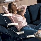 2-teiliges Chenille-Loveseat-Sofa-Set Cloud 75.59 mit tiefer Sitzfläche und 4 Kissen